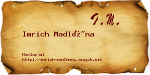 Imrich Madléna névjegykártya